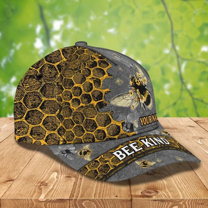 Personalized Bee Cap for Bee Lovers, Let It Bee Vintage Hive Bee 3D Baseball Cap SO0173