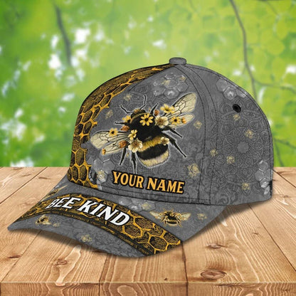 Personalized Bee Cap for Bee Lovers, Let It Bee Vintage Hive Bee 3D Baseball Cap SO0173