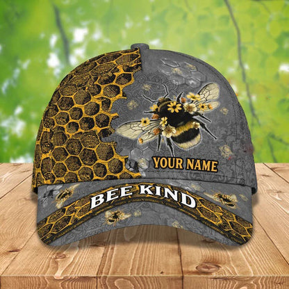 Personalized Bee Cap for Bee Lovers, Let It Bee Vintage Hive Bee 3D Baseball Cap SO0173