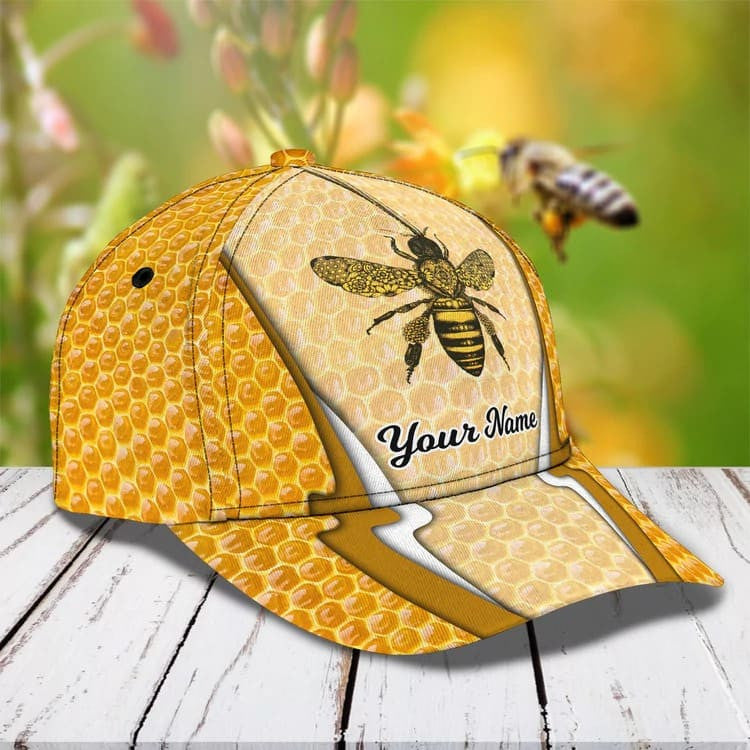 Personalized Bee Cap for Bee Lovers, Let It Bee Vintage Hive Bee 3D Baseball Cap SO0173