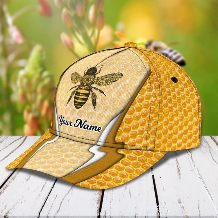 Personalized Bee Cap for Bee Lovers, Let It Bee Vintage Hive Bee 3D Baseball Cap SO0173