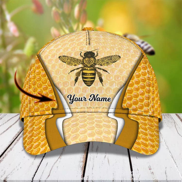 Personalized Bee Cap for Bee Lovers, Let It Bee Vintage Hive Bee 3D Baseball Cap SO0173