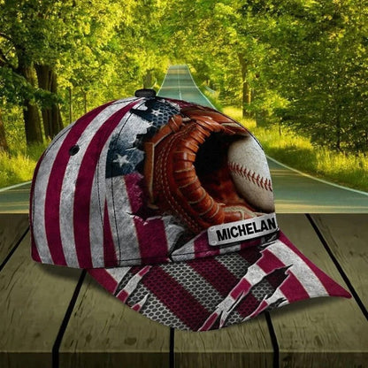 4th of July Personalized Baseball Cap American Flag for Baseball Lovers, Sport Hat for Players CO0549