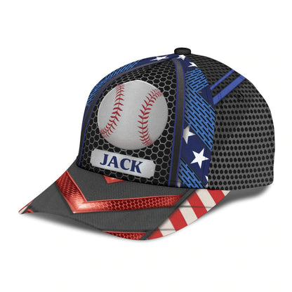 4th of July Personalized Baseball Cap American Flag for Baseball Lovers, Sport Hat for Players CO0549