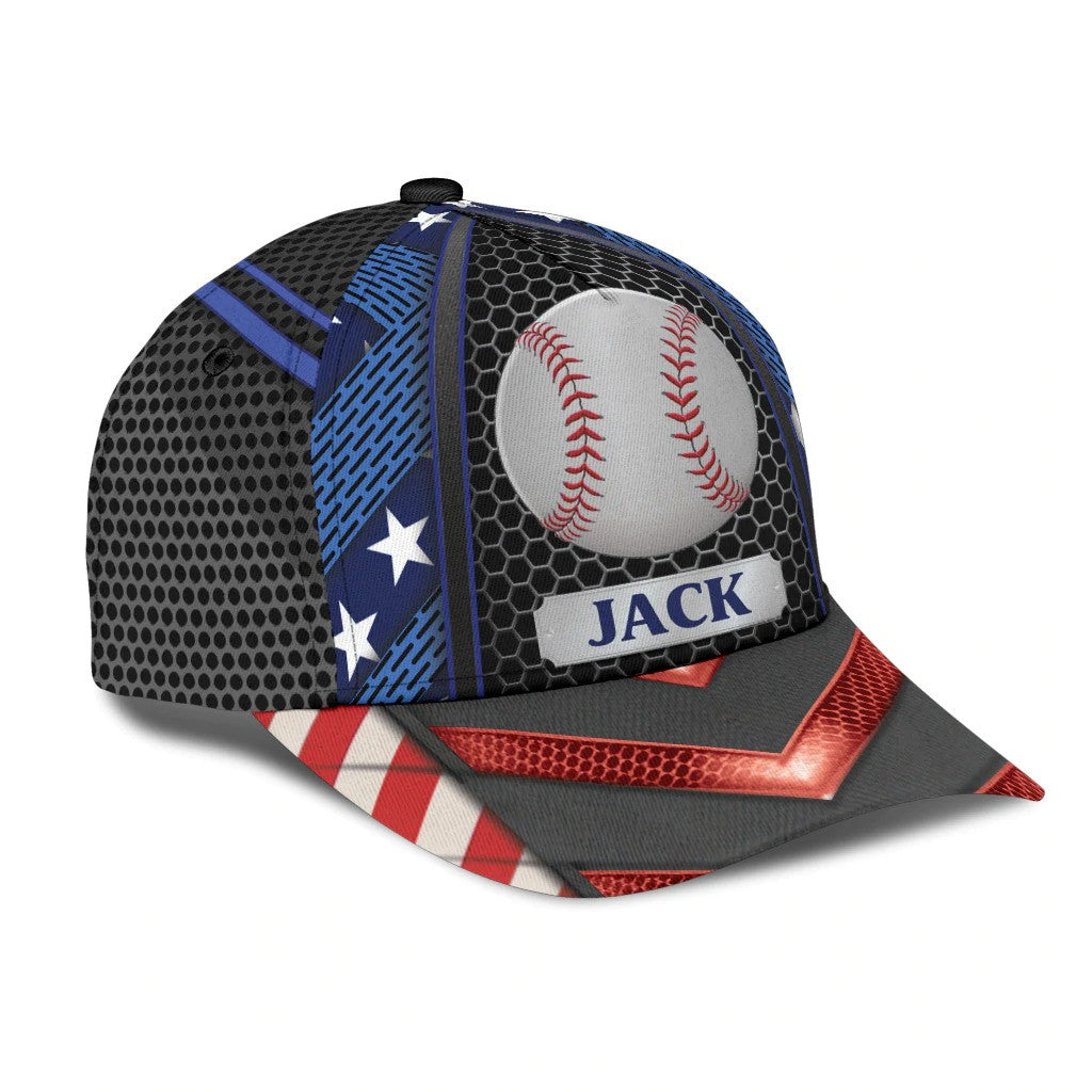 4th of July Personalized Baseball Cap American Flag for Baseball Lovers, Sport Hat for Players CO0549