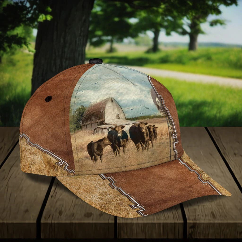 Customized Hereford Cow Farm Cap for Farmer, Special Cow Hat for Dad 3D Cap for Husband SO0172