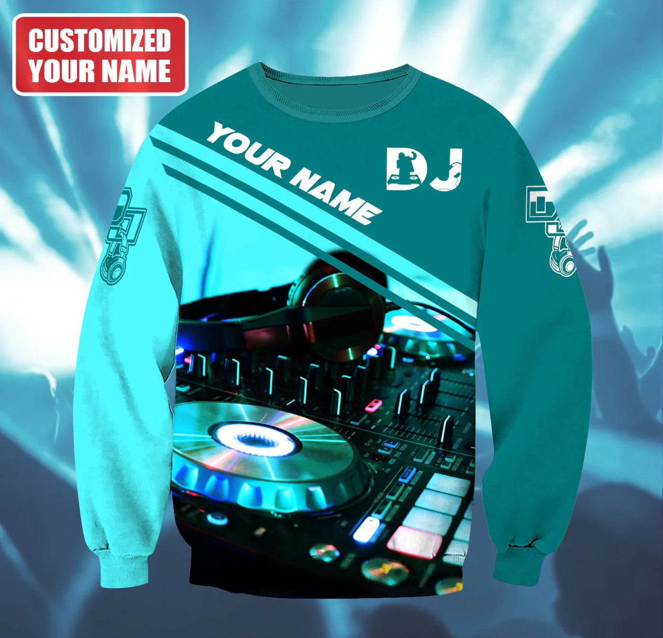 3D All Over Print DJ Hoodie Men Woman, EDM Player Shirt, Discjockey DJ 3D Zip Up Hoodie TO0065