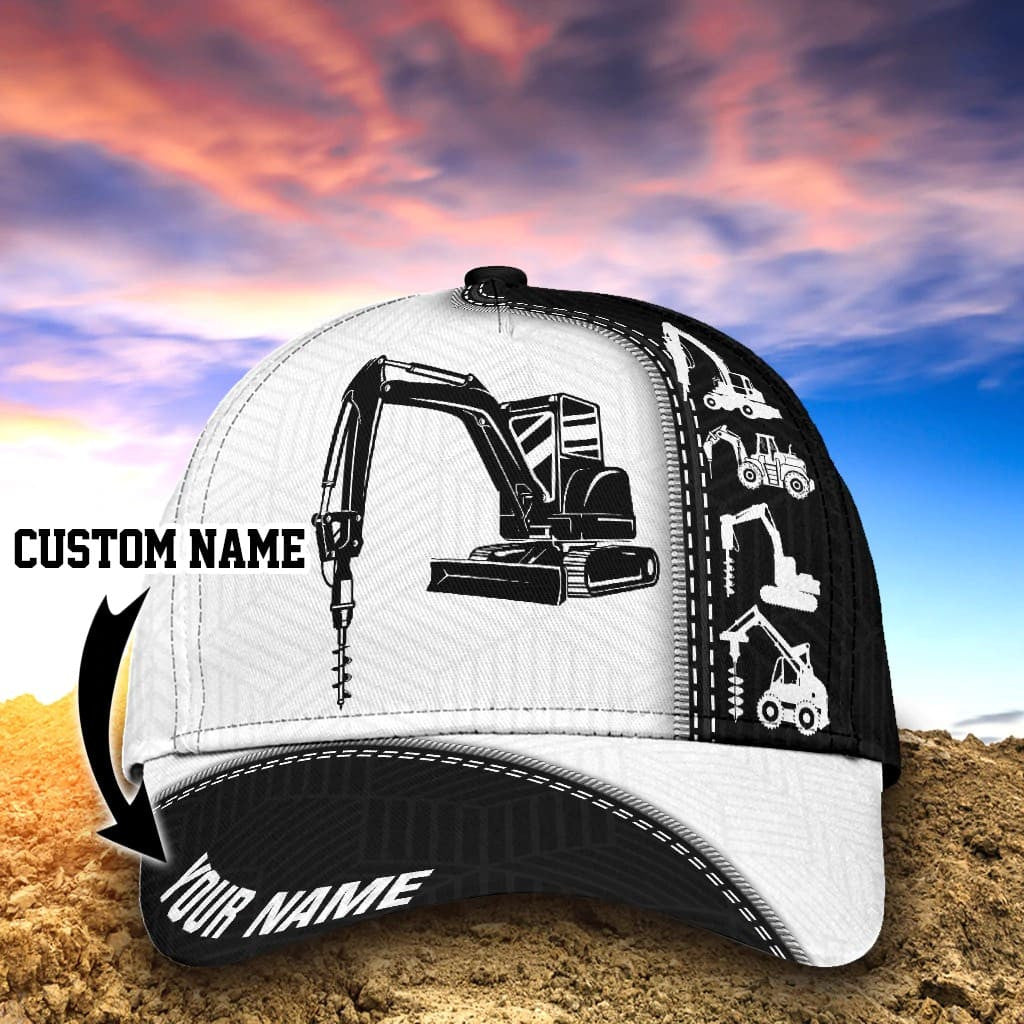 Personalized Excavator Equipment Hat, Excavator Cap for Crane Worker, Excavator Baseball Cap for Dad SO0408