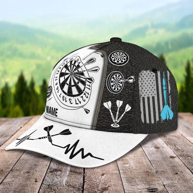 Personalized Dart 3D All Over Printed Baseball Cap, Water and Fire Art Dart Hat for Dart Lovers CO0017