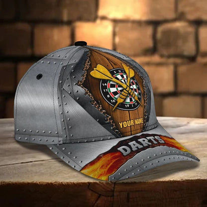 Personalized Dart 3D All Over Printed Baseball Cap, Water and Fire Art Dart Hat for Dart Lovers CO0017