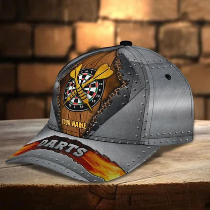 Personalized Dart 3D All Over Printed Baseball Cap, Water and Fire Art Dart Hat for Dart Lovers CO0017