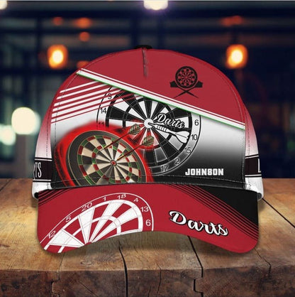 Customized Let's Play Dart 3D Baseball Cap for Her, Leather Pattern Dart Hat for Darts Lovers CO0013