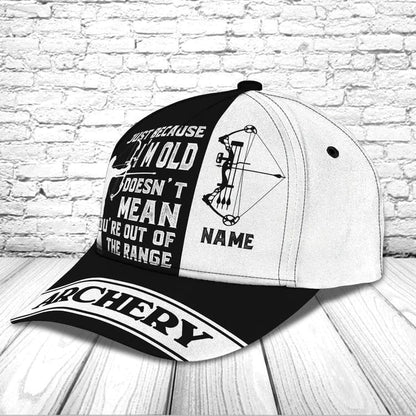 Personalized Aim Shoot Swear Repeat 3D Classic Cap for Archer, Funny Archery hat for Man SO0061