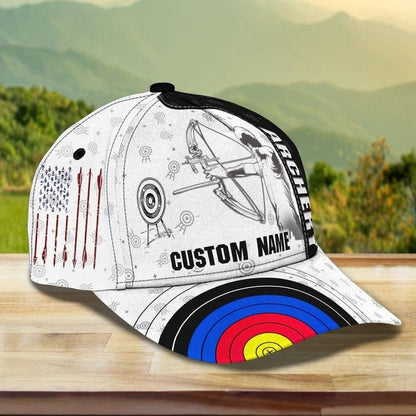 Personalized Aim Shoot Swear Repeat 3D Classic Cap for Archer, Funny Archery hat for Man SO0061