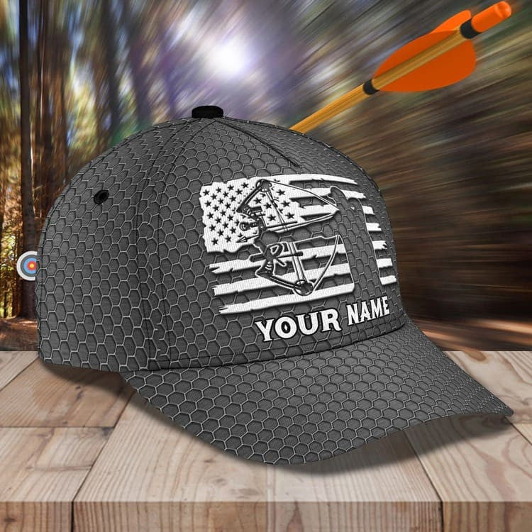 Personalized Aim Shoot Swear Repeat 3D Classic Cap for Archer, Funny Archery hat for Man SO0061