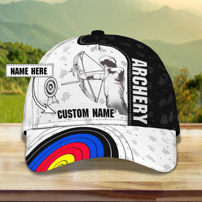 Personalized Aim Shoot Swear Repeat 3D Classic Cap for Archer, Funny Archery hat for Man SO0061