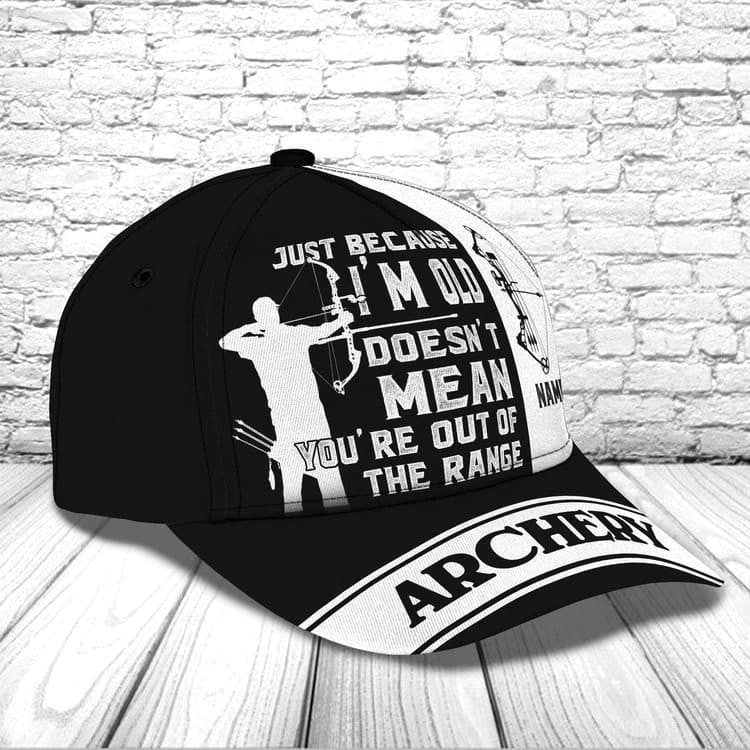 Personalized Aim Shoot Swear Repeat 3D Classic Cap for Archer, Funny Archery hat for Man SO0061