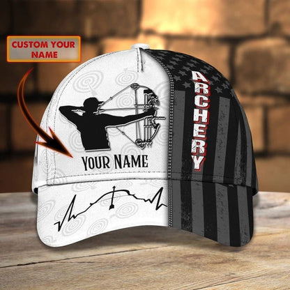 Personalized Aim Shoot Swear Repeat 3D Classic Cap for Archer, Funny Archery hat for Man SO0061