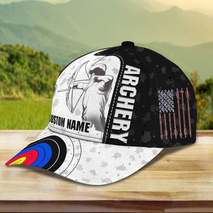 Personalized Aim Shoot Swear Repeat 3D Classic Cap for Archer, Funny Archery hat for Man SO0061