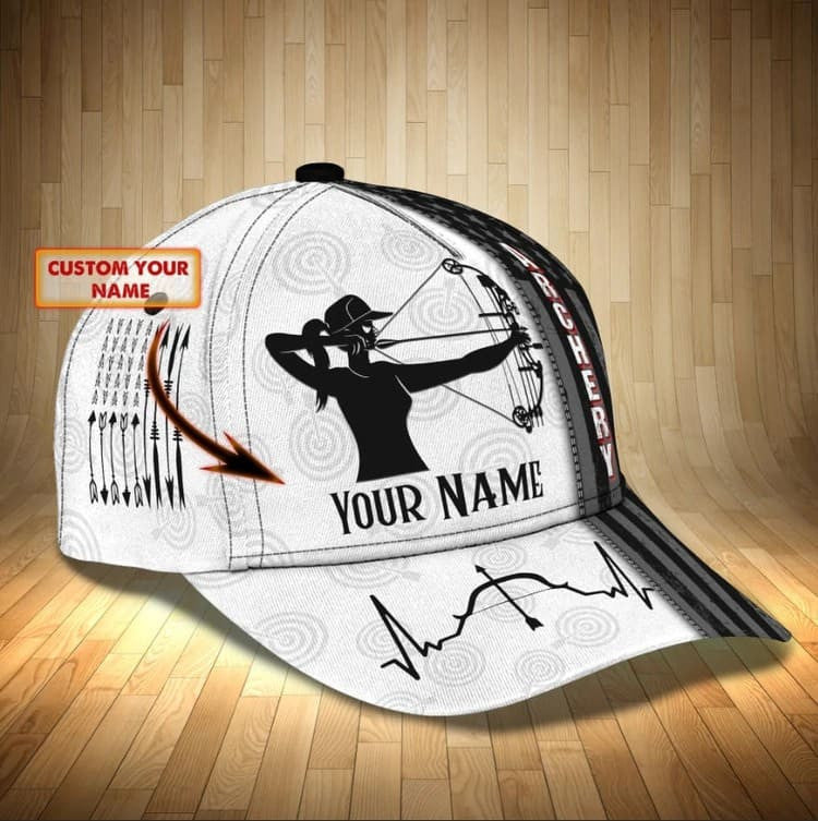 Personalized Aim Shoot Swear Repeat 3D Classic Cap for Archer, Funny Archery hat for Man SO0061