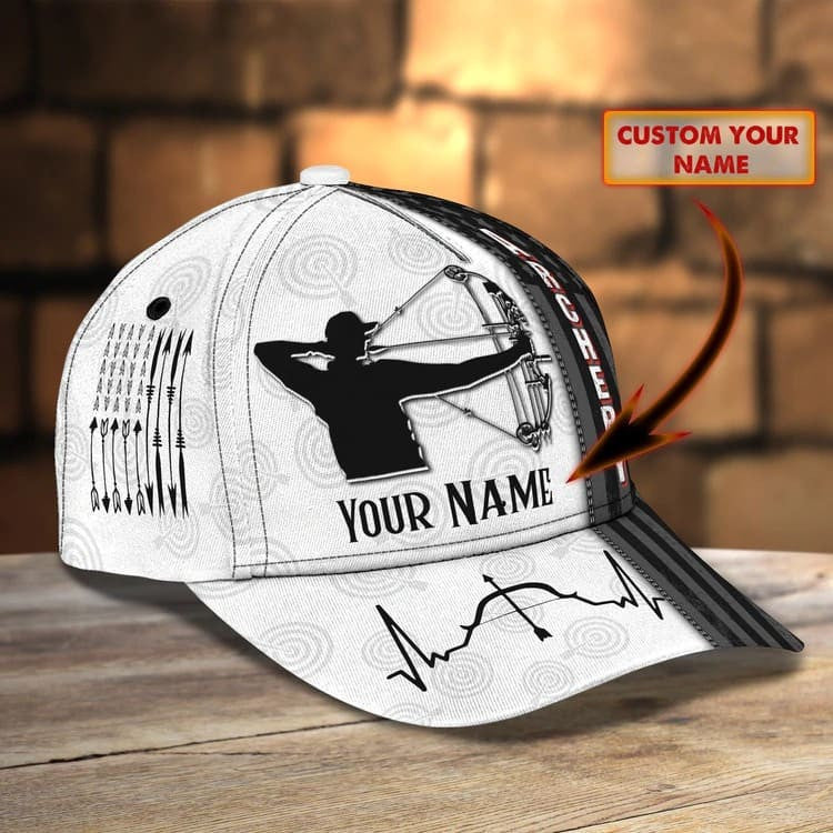 Personalized Aim Shoot Swear Repeat 3D Classic Cap for Archer, Funny Archery hat for Man SO0061