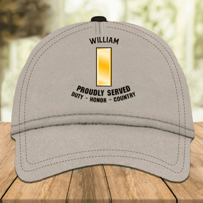 Army Veteran Personalized Classic Cap - Custom Army Ranking Baseball Cap, Army Hat Gift for Husband and Dad Army SO0035