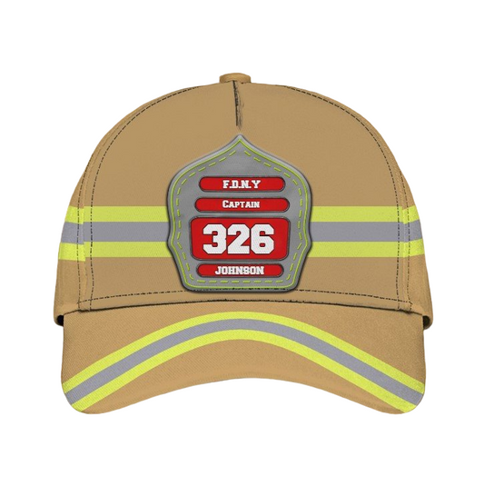 Personalized Firefighter Hat, Custom Department, Your Rank Firefighter Classic Cap for Man SO0164