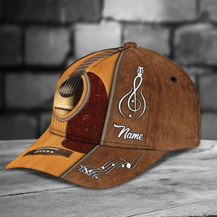 Customized Guitar Cap for Him, 3D Baseball Cap All Over Printed Gift for Guitar Lovers, Boyfriend Guitar Hat Gift for Birthday SO0163