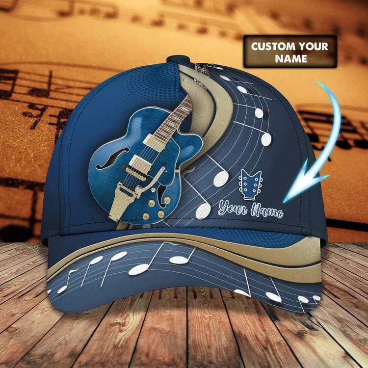 Customized Guitar Cap for Him, 3D Baseball Cap All Over Printed Gift for Guitar Lovers, Boyfriend Guitar Hat Gift for Birthday SO0163