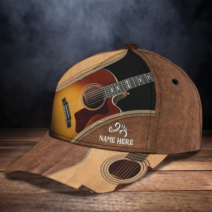 Customized Guitar Cap for Him, 3D Baseball Cap All Over Printed Gift for Guitar Lovers, Boyfriend Guitar Hat Gift for Birthday SO0163