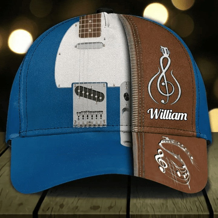 Customized Guitar Cap for Him, 3D Baseball Cap All Over Printed Gift for Guitar Lovers, Boyfriend Guitar Hat Gift for Birthday SO0163