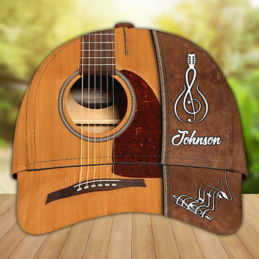 Customized Guitar Cap for Him, 3D Baseball Cap All Over Printed Gift for Guitar Lovers, Boyfriend Guitar Hat Gift for Birthday SO0163
