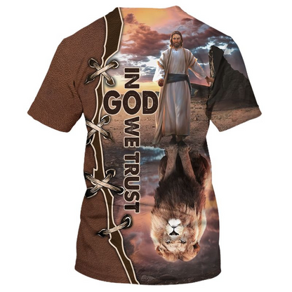 3D All Over Printed In God We Trust T Shirt Lion Under God Premium Shirt Lasfour TO1676