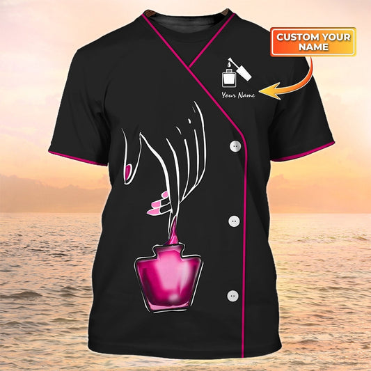 Beauty Spa Uniform Nail Tech Shirts Custom Manicurist Gift Black TO2128