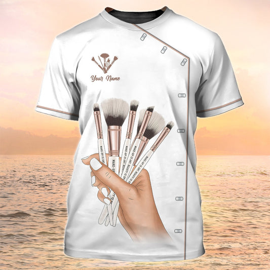 Makeup Artist Custom Tshirt Makeup Tools Shirts Beautician Uniform TO2136