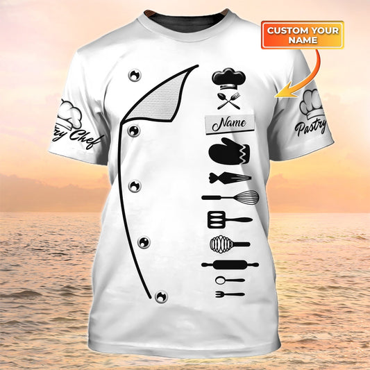 Pastry Chef Tshirt Bakery Uniform Baker White Shirt, Barker Gift TO2049