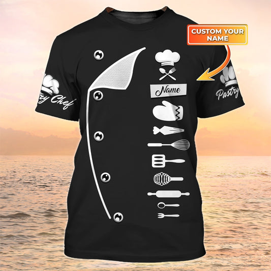 Pastry Chef Tshirt Bakery Uniform Baker Black Shirt TO2052