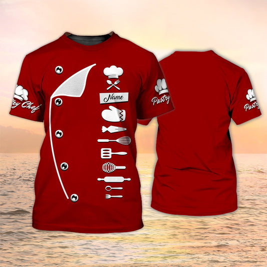 Pastry Chef Tshirt Bakery Uniform Baker Red Shirt TO2053