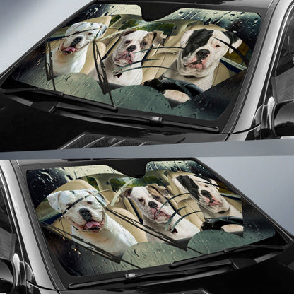 American Bulldog Rainy Driving Car Sun Shade Cover Auto Windshield Lasfour SO0385