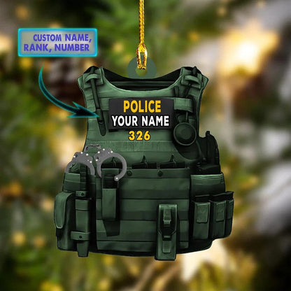 Personalized Police Costume Flat Acrylic Ornament Christmas Gift for Police OO3778