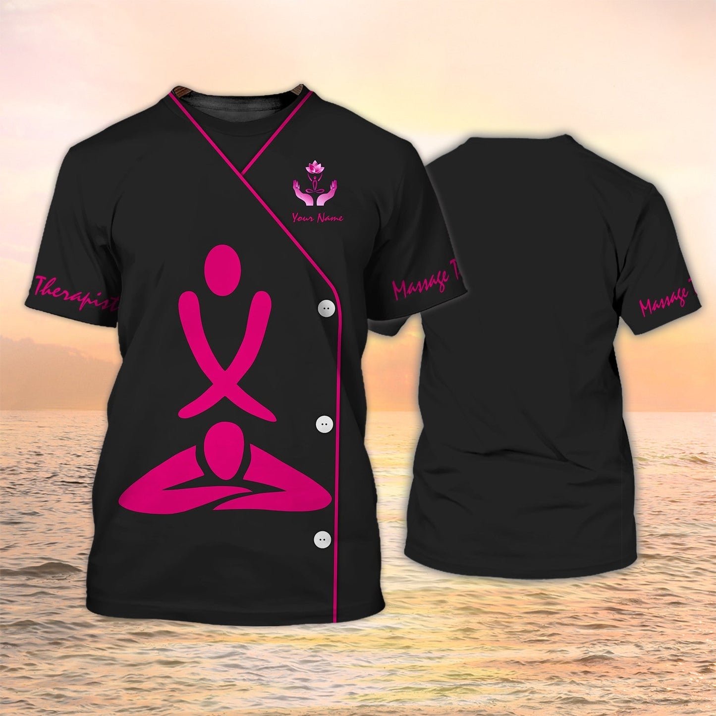 Massage Therapist 3D All Over Print Shirts Custom Massage Uniform Black TO1988