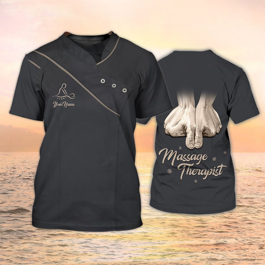 Massage Therapist Uniform Black Massage Therapist Custom Shirt TO2000