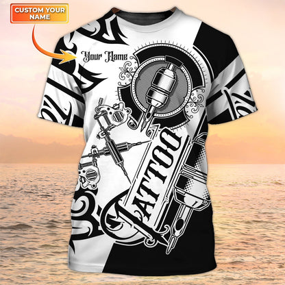 Nice Tattoo Art 3D Tshirts, Tattoo Style T Shirts, Custom T Shirt Tattoo With Name TO2170