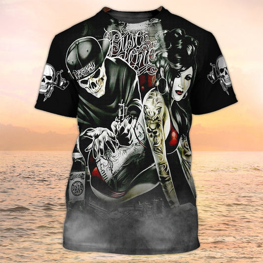 Tattoo Is My Life And Skull Is My Love, Tattooist Tshirts, Tattoo Style Shirt TO2169