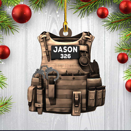 Personalized Police Bulletproof Vest Ornament, Police Christmas Ornament for Him OO3772