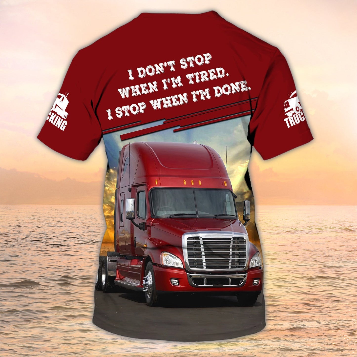 I'm Don't Stop Trucker Tshirt Big Truck Red T Shirts Truck Driver Custom Tshirt Gift For Trucker Dad TO2009