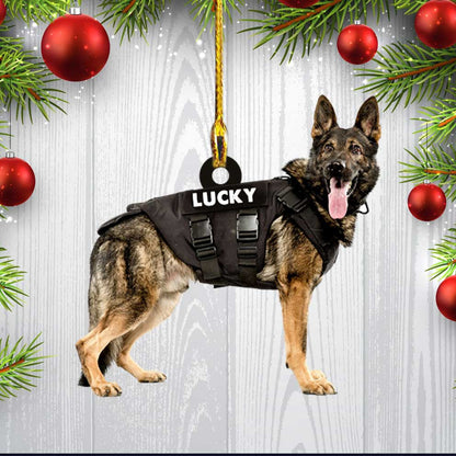 Police German Shepherd Police Dog Custom Shaped Acrylic Ornament for Him OO3768