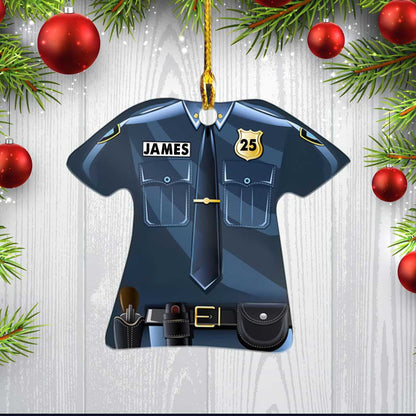 Custom Sheriff Police Costume Christmas Acrylic Ornament for Policeman Xmas Gift OO3766