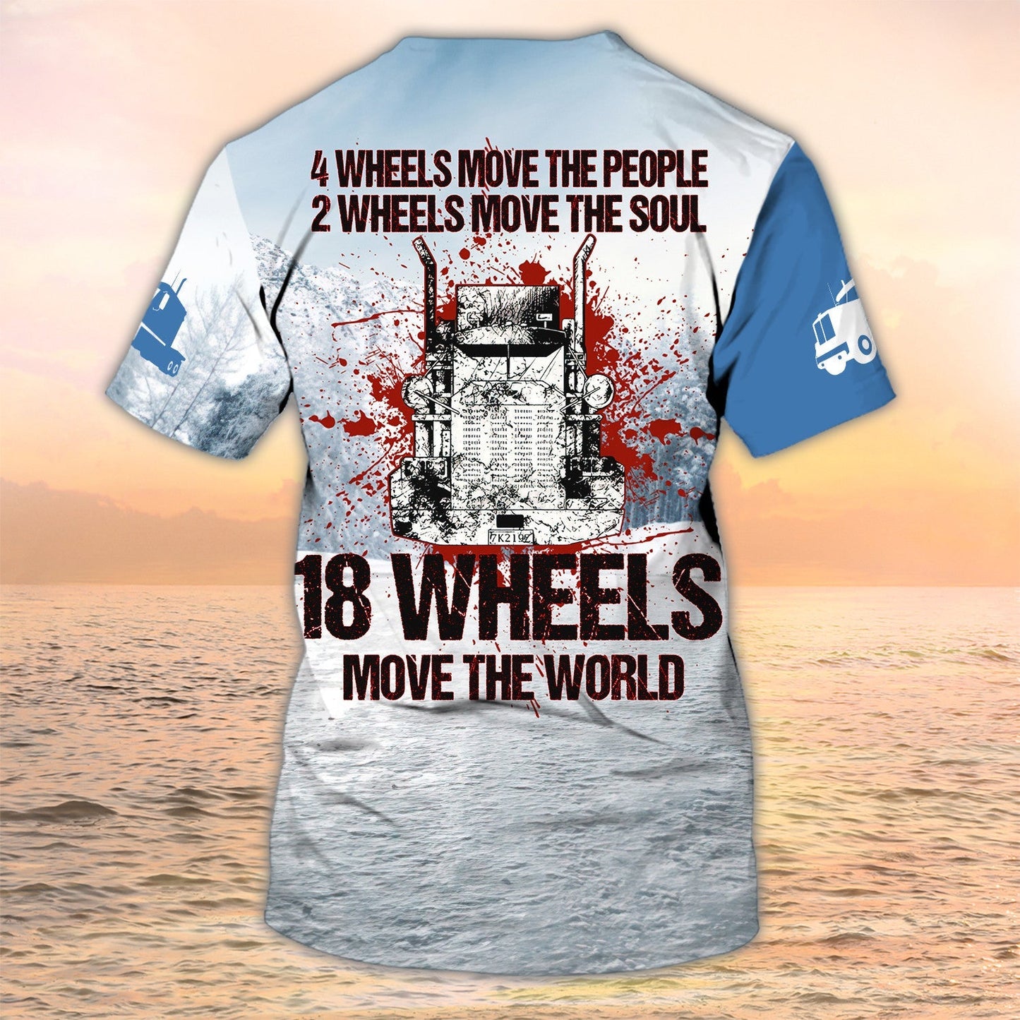 Personalized 3D All Over Print Trucker Shirt 18 Wheels Move The World Trucker Shirt Big Truck T Shirts TO2012