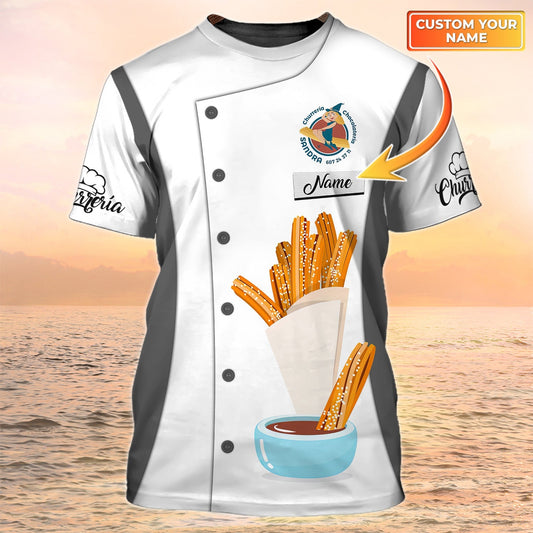 Churreria Tshirt Churros 3D Custom Shirt White Uniform Baker Shirt TO2062